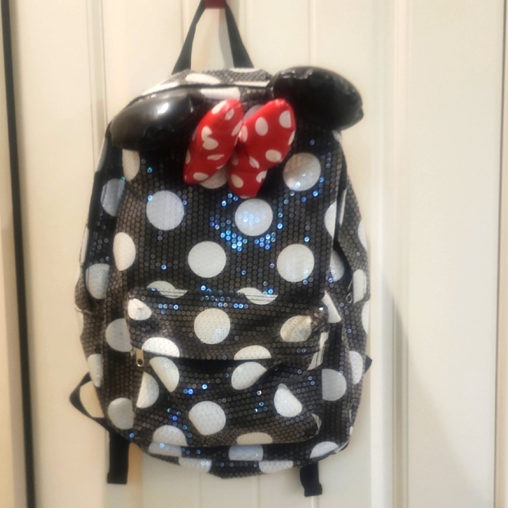 Disneyland Park authentic Polka Dot Backpack with Bow